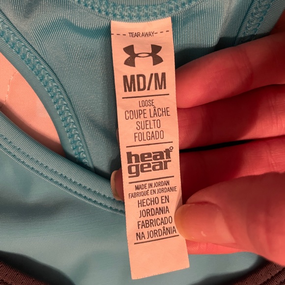 Under Armour Gray Turquoise 2-in-1 Tank Top with Built-In Sports Bra - Picture 8 of 8